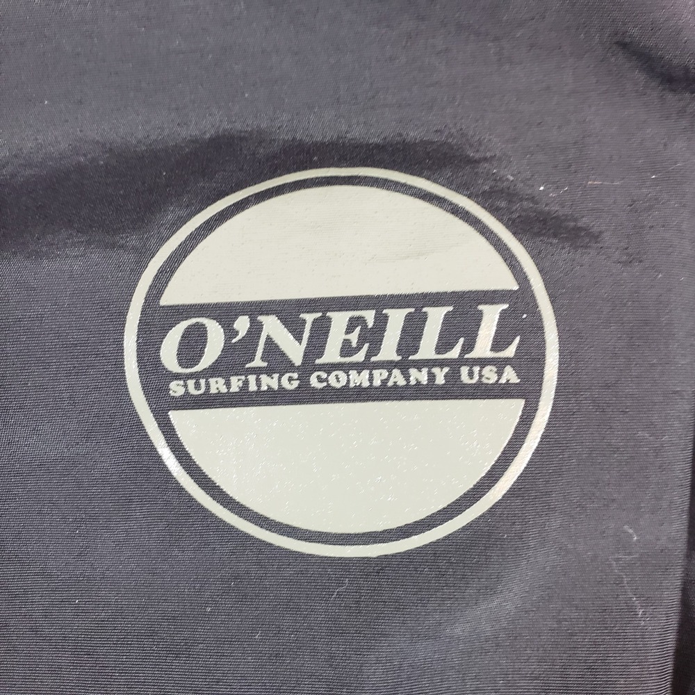 O Neill Surfing Company USA Black Bomber Jacket Mens Size L Snap Front Logo - Picture 6 of 7